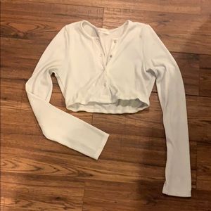 White cropped long sleeve